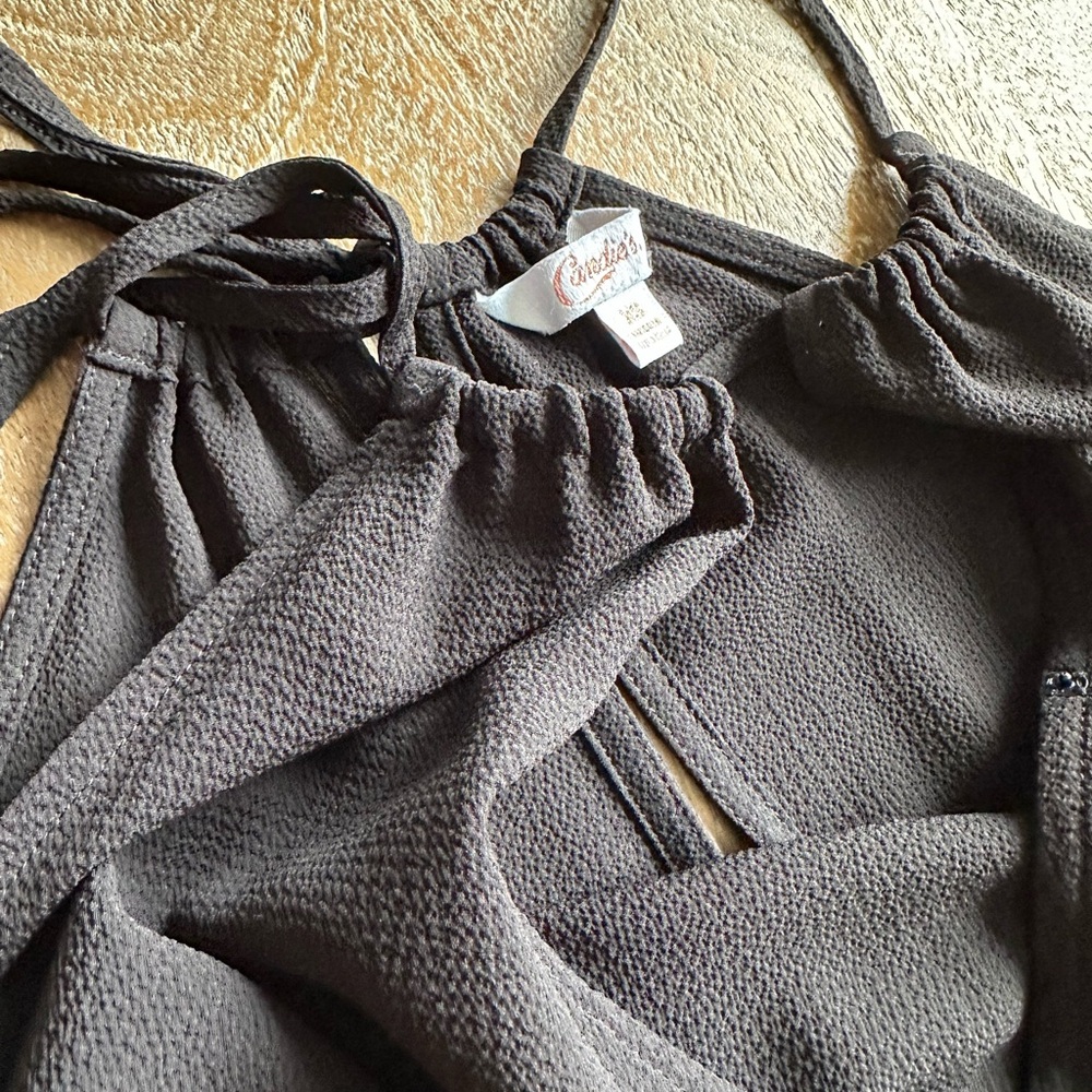 Candie's Black Textured Halter Jumpsuit